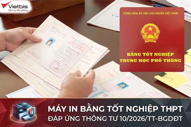Máy in bằng tốt nghiệp THPT đáp ứng Thông tư 10/2026/TT-BGDĐT