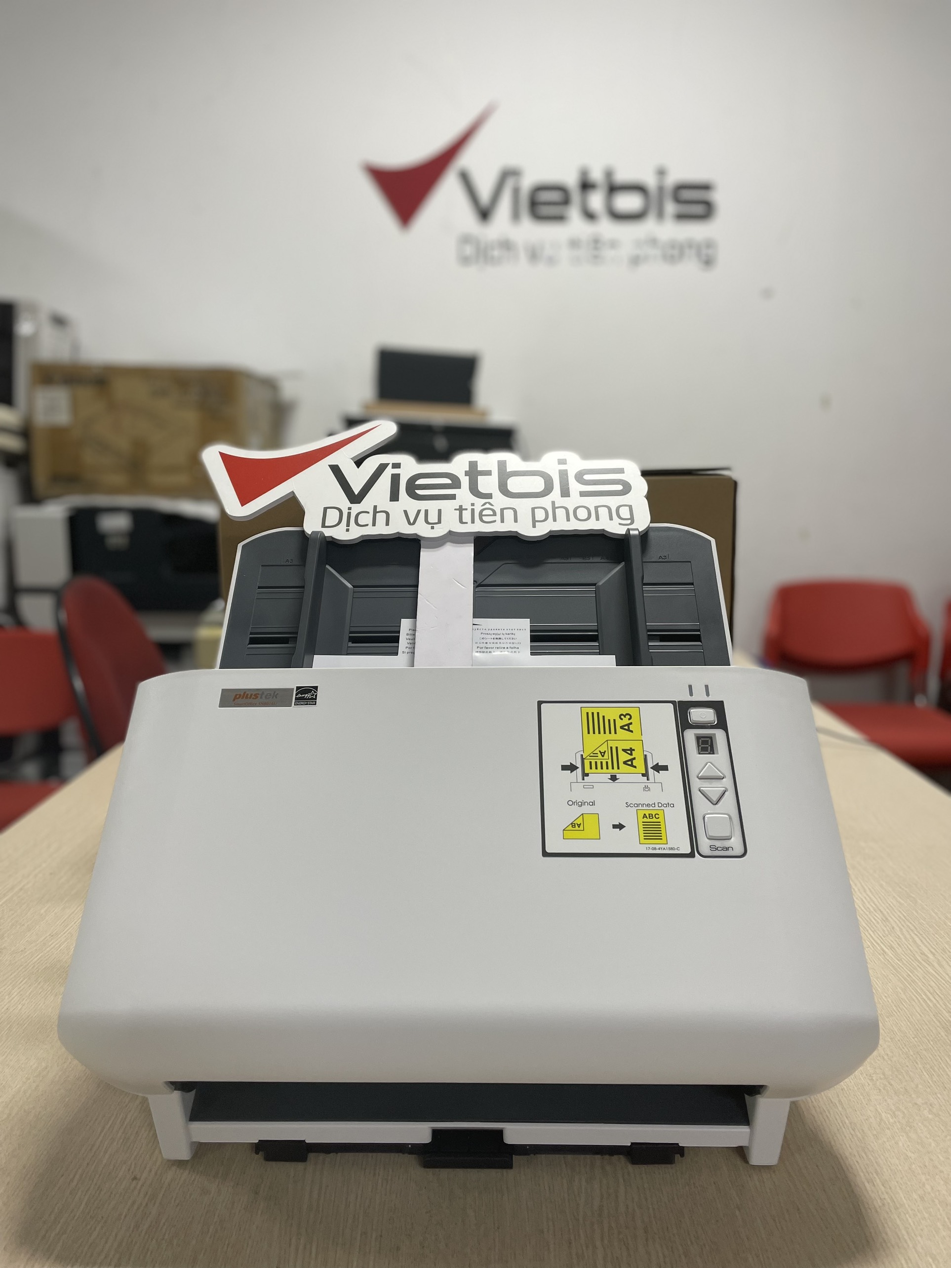 Dịch vụ chăm sóc máy scan Plustek tại Vietbis