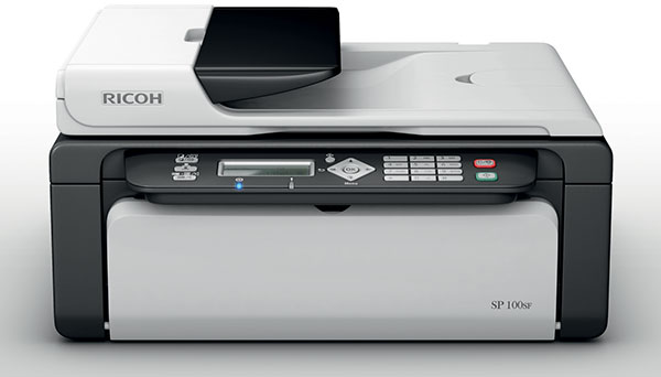 Máy in đa năng Ricoh SP100SF Laser trắng đen - Print, Scan, Copy, Fax