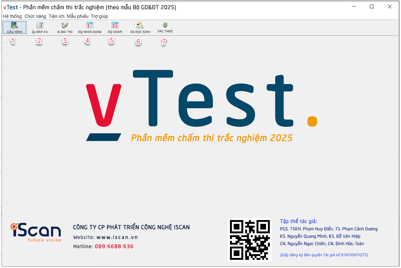 Phần mềm chấm thi trắc nghiệm vTest Pro 2025 theo mẫu Bộ GDĐT