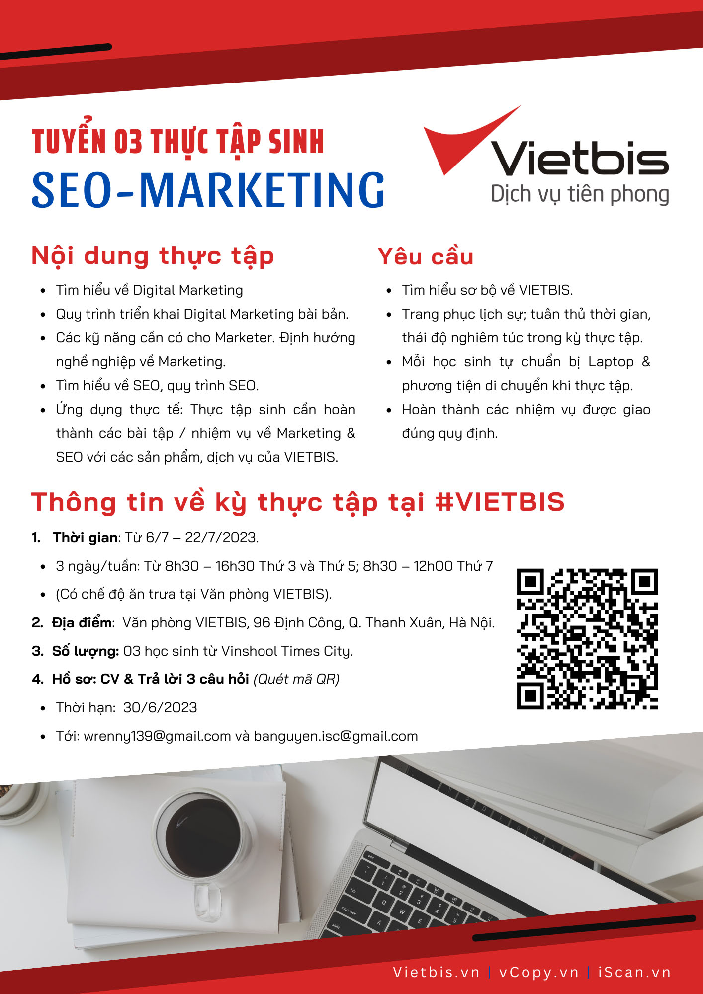 Tuyển 03 thực tập sinh về Marketing