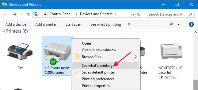 document stuck on deleting in print queue