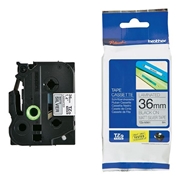 Nhãn TZe bạc -  Chữ đen trên nền bạc 36mm