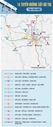 Bản đồ 14 tuyến Đường sắt đô thị Hà Nội và hướng tuyến